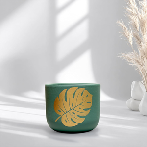 Maceta de Terracota Hecha a Mano con Forma de Hoja de Monstera, Maceta Decorativa Artística de Arcilla con Orificio de Drenaje para Plantas de Interior - Product Image 3