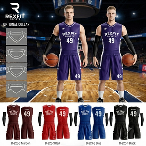 ชุดยูนิฟอร์มบาสเก็ตบอล Rexfit Sports แบบสั่งทำพิเศษพร้อมลายพิมพ์แบบ Sublimation สำหรับผู้ชาย ทรง USA เสื้อเจอร์ซีย์และกางเกงบาสเก็ตบอล ระบายอากาศได้ดี ชุดกีฬาสำหรับทีม OEM - Product Image 3