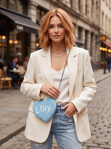 Personalized <b>Heart</b> Shape Chain Strap Shoulder <b>Bag</b> Custom Logo <b>Heart</b> Crossbody Purse for Women Modern <b>Heart</b> Chain Strap Handbag - Product Image 2