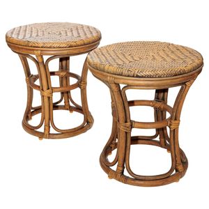 Handwoven Rattan <b>Stool</b> With Durable <b>Wooden</b> Legs For Modern Home Cafe Restaurant Seating Furniture - Product Image 4