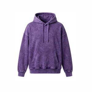Nouvelle Tendance 2026 : Sweat à Capuche Vintage Streetwear de Haute Qualité 100% Coton Brodé, Délavé à l'Acide, Écologique – Série High Street - Product Image 1