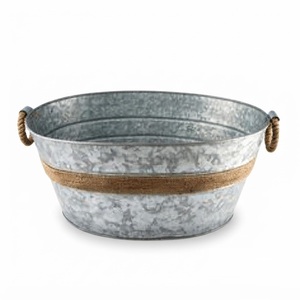 Seau à boissons galvanisé à prix d'usine, grand seau à glace en métal martelé avec poignées pour vin, bière, champagne, fêtes et fournitures de bar - Product Image 6