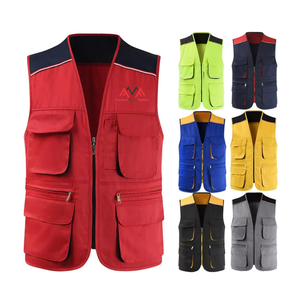 Chaleco de trabajo sin mangas de seguridad reflectante de alta calidad con múltiples bolsillos personalizable para pescar MOQ bajo - Product Image 4