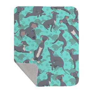 Manta acolchada con patrón de ilustraciones de Galgo Italiano, manta acolchada ligera y suave de 50x60 para cama, sofá, sofá para mascotas - Product Image 1
