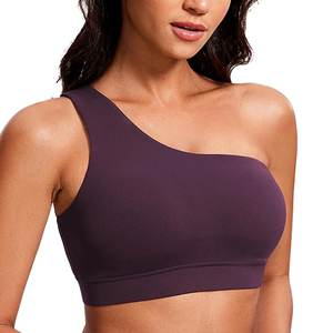Top Deportivo Corto de Un Solo Hombro para Mujer, de Alta Calidad, Suave, Transpirable, para Entrenamiento Físico, Yoga, Talla XL, Diseño Simple - Product Image 1