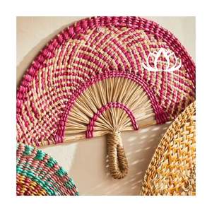 EN TENDENCIA AHORA: Abanico de Mano de Seagrass 2026, Abanico Tejido a Mano de Alta Calidad para Refrescarse y Decoración de Bodas, Regalo para Fiestas en la Playa - Product Image 1