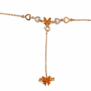 Conjunto de Pulsera y Anillo Namivaa Chapado en Oro con Circonitas Cúbicas, Corazones y Flores, Joyería de Moda con Acabado Pulido para Niñas - Product Image 4