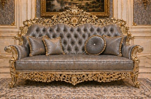 Juego de Muebles de Salón Estilo Birmingham en Oro Antiguo, Juego de Sofás Europeos Clásicos de Alta Gama, Interior de Salón Premium, Sídney - Product Image 2