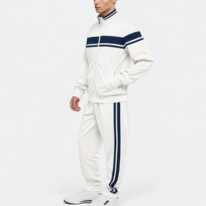 Ensemble de survêtement deux pièces pour homme de haute qualité, avec logo personnalisé, sweat-shirt à demi-zip et pantalon de jogging – Fournisseur en gros de vêtements de sport - Product Image 4