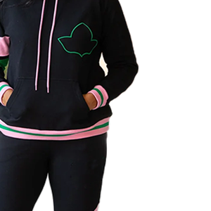 Conjunto Deportivo Unisex Premium 2026 AKA, Estilo Casual de Invierno, Elástico, Bordado con el Emblema de Ivy, en Rosa y Verde - Product Image 3
