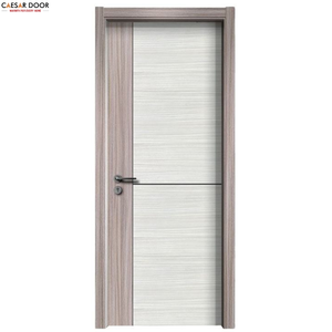 Porte intérieure en bois massif moderne et minimaliste, insonorisée et résistante à l'humidité, certifiée ISO 9001, pour salle de bain et hôtel - Product Image 1