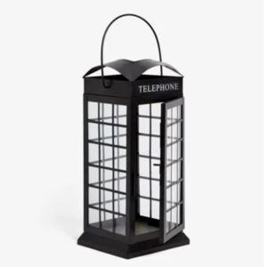 <b>Black</b> Metal Rectangular <b>Lantern</b> with Clear Glass Panels for Outdoor Use - Product Image 2