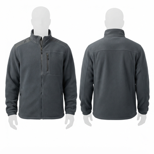 300 GSM Soft Polar Fleece Unisex Work <b>Jacket</b> Solid Custom Logo Embossed OEM ODM Factory <b>Waterproof</b> Breathable Anti-UV Quick-Dry - Product Image 1