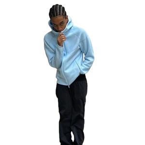 Venta al por mayor nuevo diseño cremallera chándales hombres Tech polar cremallera sudaderas con capucha hombres dos piezas conjunto gimnasio desgaste Fitness entrenamiento traje - Product Image 3