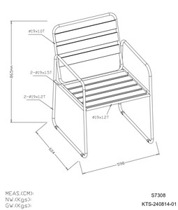 Silla Metálica para Exteriores, Estructura de Acero, Diseño Minimalista, Resistente al Agua, Muebles Duraderos - Product Image 3