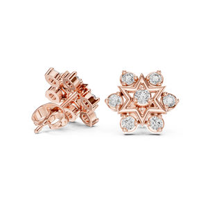 Pendientes de compromiso de oro blanco de 14 quilates con diamantes cultivados en laboratorio para mujer |   Diamante Cultivado Nuevo - Product Image 4