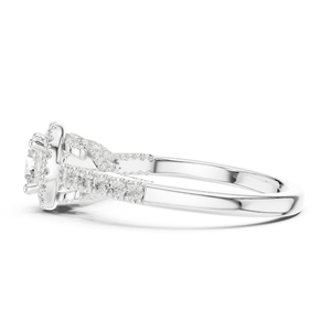 แหวนแต่งงานเพชรทรงกลมเพาะเลี้ยง 14K ทองคำเหลือง เพชรเพาะเลี้ยงใหม่ - Product Image 6