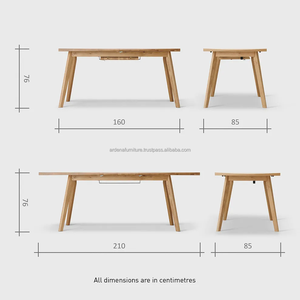 Juego de Mesa de Comedor Rectangular Extensible de Madera, Diseño Contemporáneo Duradero, No Plegable, para Casa de Campo, Escuela, Hogar, Apartamento, Parque - Product Image 6