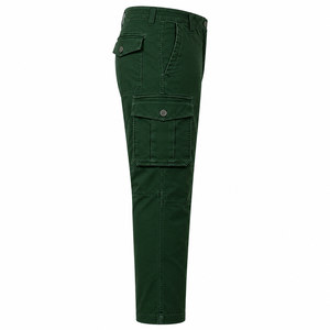 Pantalones Cargo para Hombre, Cintura Media, Múltiples Bolsillos, Estilo Urbano, Material de Lona, Corte Recto, Impermeables, Transpirables, Color Verde Oscuro - Product Image 3