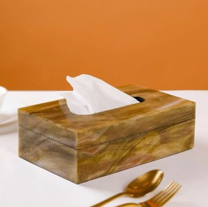 High End Handmade Resin Tissue Holder Customized Color Durable Decorative Facial Tissue Case for Residential Commercial Spaces - Product Image 2