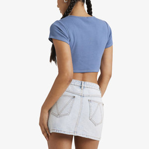 Wholesale High Quality Fashion Streetwear Design Women's Cotton Board Shorts Breathable Stretchable <b>Denim</b> <b>Material</b> Distressed - Product Image 5