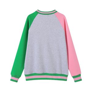 White Green <b>Pink</b> Chenille Crewneck Sweatshirt Women's Unisex Letter Pullover Fashion <b>Top</b> Embroidered Casual - Product Image 2