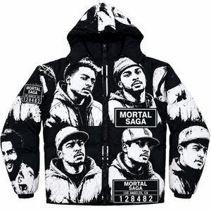 Chaqueta Acolchada con Capucha de Lona Estampada Personalizada, Chaqueta de Invierno con Cierre Frontal, Estilo Urbano, Cálida, con Cierre, OEM, ODM, Venta al Por Mayor - Product Image 2
