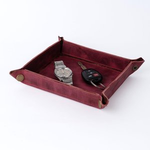 Plateau en cuir véritable pour usage quotidien, boîte de rangement pratique pour clés et objets de chevet, vente en gros, plateau en cuir d'usine GLTY-0082 - Product Image 6