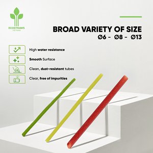 Pajitas de Arroz Ecológicas, Pajitas Sostenibles para Beber en Restaurantes, Cafeterías, Marcas de Bebidas y Suministros de Empaque Ecológico - Product Image 1