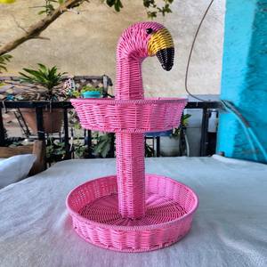 Plateau de service en rotin à 2 niveaux en forme d'ananas, support de rangement multifonctionnel pour salle de bain et salon, conteneur alimentaire fabriqué au Vietnam - Product Image 4