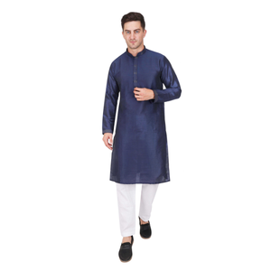 Traditional <b>Men's</b> Art Silk <b>Kurta</b> Pajama Set | Designer Full Sleeve Indian Ethnic Wedding Party Festival Wear for Modern <b>Men</b> Wear - Product Image 1
