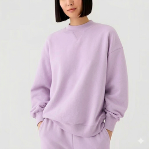 เสื้อสเวตเชิ้ตคอเต่าโอเวอร์ไซส์สำหรับผู้หญิง ใส่สบายเหมาะสำหรับวันหยุดสุดสัปดาห์ แขนยาว กันลม ระบายอากาศได้ดี ออกแบบมาเพื่อ - Product Image 1