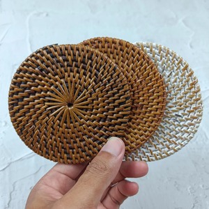 Set of 4 Rattan Coasters Perfect for Kitchen Countertop Daily Dining Drink <b>Protection</b> and Home <b>Table</b> Decor Wholesale From India - Product Image 2