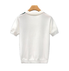 New High Quality Anti-Wrinkle Print Zipper for T-<b>Shirt</b> Men's Short Sleeve Fashionable Lapel Contrast Casual All-Match - Product Image 2