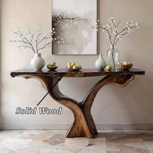 Table console moderne en bois massif naturel fait main, fabriquée au Vietnam, marque Luxali, meubles de salon - Product Image 3