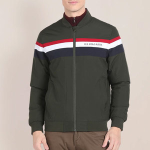 Chaqueta Bomber Estilo Polo para Hombre, Diseño Color Block, Cierre de Cremallera, Cuello Alto, Deportiva, Otoñal, de la Mejor Calidad - Product Image 1