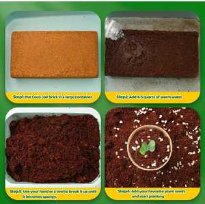 Substrat pour orchidées, utilisation en agriculture et jardinage, mélange de rempotage, bloc de 600-650g, copeaux de coque de noix de coco naturelle, écologique, biodégradable - Product Image 3