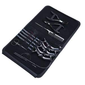 Kit d'outils pour extensions capillaires : Pince d'installation et de retrait de micro-perles, Crochet de tirage, Aiguilles courbées, Pinces crocodiles, Aiguilles courbées - Product Image 1