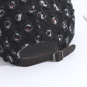 Casquette de baseball classique rétro en jean déchiré, style streetwear, en tissu jersey, populaire et tendance - Product Image 4