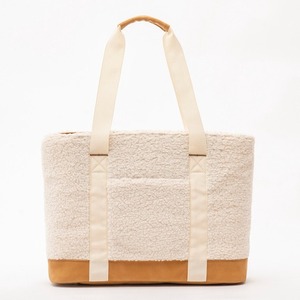 White Sherpa tote bag <b>large</b> capacity shoulder bag soft bag versatile design bag fashion casual bag - Product Image 2