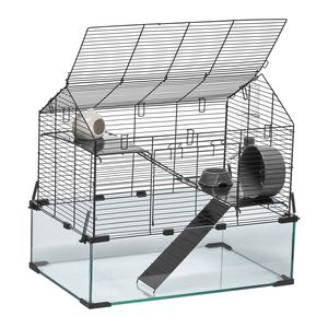 Cage à souris ventilée 22,8 x 15 x 21,3 pouces, habitat transparent à 360 degrés pour hamsters et souris, cage pour petits animaux - Product Image 1