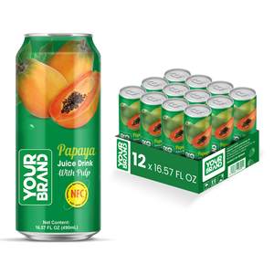 Bebida de jugo de papaya 100% de 490 ml de SU MARCA, diseño personalizado gratuito (OEM/ODM), jugos de frutas y verduras - Product Image 1
