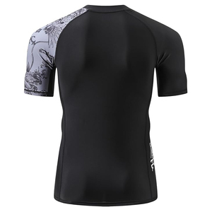 OEM Men Rash Guard <b>T</b> Shirt Compression Short Sleeve Swim Shirt UV Protection Bulk Supplier Factory Price - Product Image 4