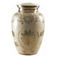 Urna Funeraria de Metal para Adultos, Color Blanco Hueso, con Alas de Ángel Plateadas Grabadas, Estilo Americano/Europeo, para Guardar Cenizas - Product Image 4