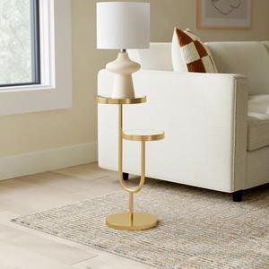 Mesa Auxiliar Minimalista y Elegante con Superficie Redonda Elevada y Base Abierta en Forma de Anillo, Ideal para Habitaciones y Bares - Product Image 6