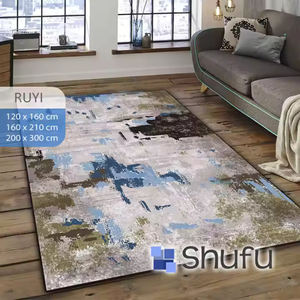 Tapis abstraits modernes en polyester avec une durabilité à long terme antidérapants pour les chambres à coucher et les salons Plus - Product Image 2