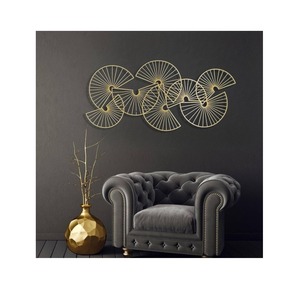 Escultura de pared de metal decorativa contemporánea para decoración de interiores de sala de estar, panel de pared de hierro hecho a mano - Product Image 2