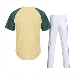 Crew Neck Lite Yellow Men's <b>Baseball</b> Jersey Pants Silk Screen Printing 100% Polyester Mesh Elastic Waist Quick Dry Front Log - Product Image 2