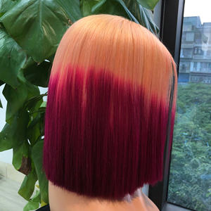 Ombre Rubio Rosa Vietnamita Cabello humano Peluca cruda Hueso suave Recto HD Encaje Paquete barato con estilos de rizos y ondas - Product Image 2