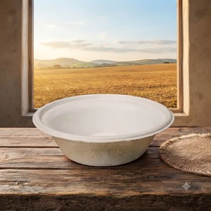 Paquete de 6 Tazones Compostables de Pulpa de Caña de Azúcar para Restaurantes y Servicios de Catering - Product Image 1
